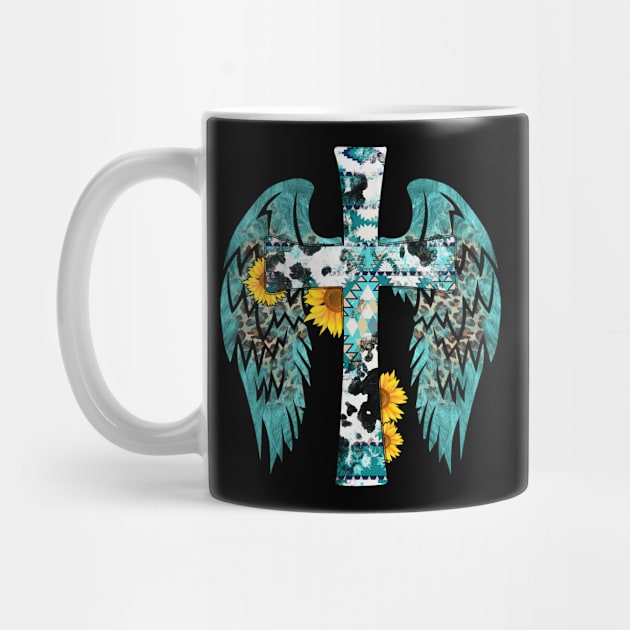 Gemstone Faith Cross Wings Design by Dojaja